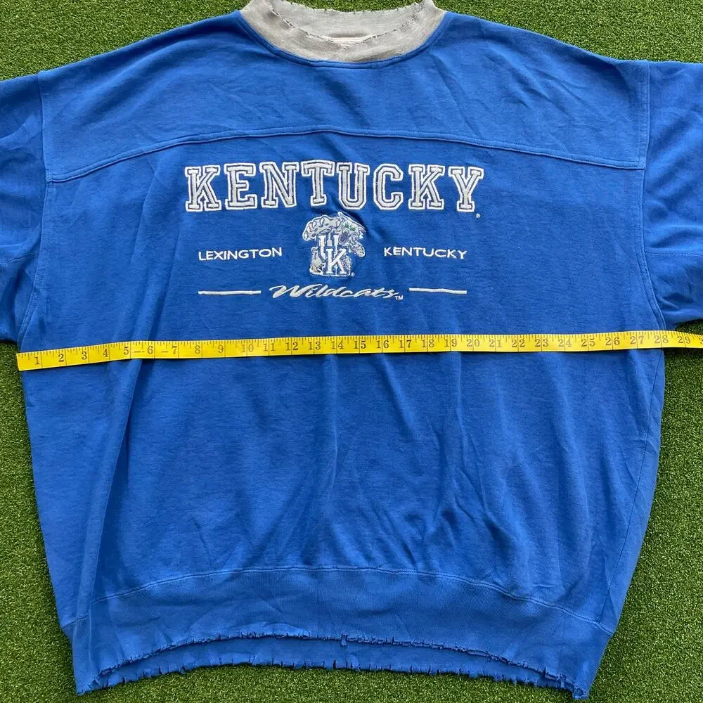 Vintage 90s Y2K University of Kentucky Wildcats Lee Sport Distressed Crewneck XL